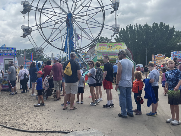 Waiting in line to get tickets at the Lyon County Fair