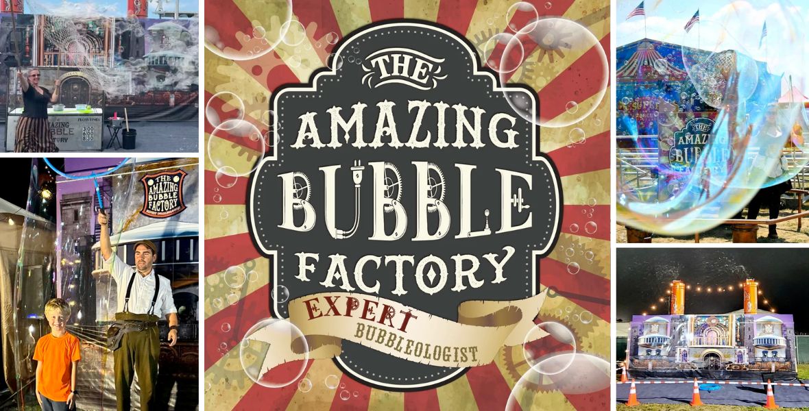 The Amazing Bubble Factory will be performing free shows at the 2026 Lyon County Fair, August 12-16.